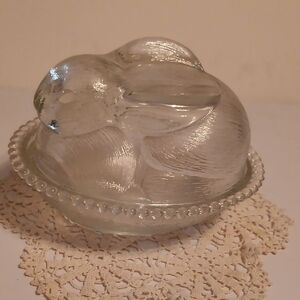 Indiana Glass Clear Bunny Dish